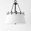 SAFAVIEH Lighting Collection Samora Farmhouse White/Black 3-Light Adjustable Pendant Chandelier Hanging Light Fixture, Ideal for Dining Room, Kitchen Island, Foyer, Entryway (LED Bulbs Included)
