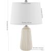 SAFAVIEH Lighting Collection Sawyer Modern Navy Blue Ceramic 24-inch Bedroom Living Room Home Office Desk Nightstand Table Lamp (LED Bulb Included)(Ivory)
