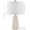 SAFAVIEH Lighting Collection Sawyer Modern Navy Blue Ceramic 24-inch Bedroom Living Room Home Office Desk Nightstand Table Lamp (LED Bulb Included)(Ivory)