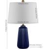 SAFAVIEH Lighting Collection Sawyer Modern Navy Blue Ceramic 24-inch Bedroom Living Room Home Office Desk Nightstand Table Lamp (LED Bulb Included)(Navy Blue)