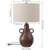 SAFAVIEH Lighting Collection Shiloh Antique Brown/Brass Ceramic 25-inch Table Lamp (LED Bulb Included)