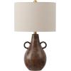 SAFAVIEH Lighting Collection Shiloh Antique Brown/Brass Ceramic 25-inch Table Lamp (LED Bulb Included)