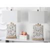 SAFAVIEH Lighting Collection Tory Nautical Coastal Beach House Ivory Shell 25-inch Bedroom Living Room Home Office Desk Nightstand Table Lamp Set of 2 (LED Bulbs Included)