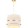 SAFAVIEH Lighting Collection Willia Bleached Natural/Brass Gold 3-light Adjustable Hanging Pendant Ceiling Light Fixture for Kitchen Dining Room (LED Bulbs Included)