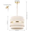SAFAVIEH Lighting Collection Willia Bleached Natural/Brass Gold 3-light Adjustable Hanging Pendant Ceiling Light Fixture for Kitchen Dining Room (LED Bulbs Included)