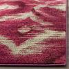 SAFAVIEH Monaco Collection Area Rug – 5’1″ x 7’7″, Multi, Ogee Trellis Watercolor Distressed Design, Non-Shedding & Easy Care, Ideal for High Traffic Areas in Living Room, Bedroom (MNC242F)(Fuchsia/Cream)