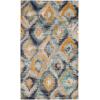 SAFAVIEH Monaco Collection Area Rug – 5’1″ x 7’7″, Multi, Ogee Trellis Watercolor Distressed Design, Non-Shedding & Easy Care, Ideal for High Traffic Areas in Living Room, Bedroom (MNC242F)(Blue/Multi)