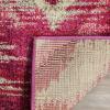 SAFAVIEH Monaco Collection Area Rug – 5’1″ x 7’7″, Multi, Ogee Trellis Watercolor Distressed Design, Non-Shedding & Easy Care, Ideal for High Traffic Areas in Living Room, Bedroom (MNC242F)(Fuchsia/Cream)