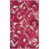 SAFAVIEH Monaco Collection Area Rug – 5’1″ x 7’7″, Multi, Ogee Trellis Watercolor Distressed Design, Non-Shedding & Easy Care, Ideal for High Traffic Areas in Living Room, Bedroom (MNC242F)(Fuchsia/Cream)