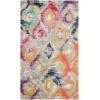 SAFAVIEH Monaco Collection Area Rug – 5’1″ x 7’7″, Multi, Ogee Trellis Watercolor Distressed Design, Non-Shedding & Easy Care, Ideal for High Traffic Areas in Living Room, Bedroom (MNC242F)(Multi Color)