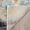 SAFAVIEH Monaco Collection Area Rug – 5’1″ x 7’7″, Multi, Ogee Trellis Watercolor Distressed Design, Non-Shedding & Easy Care, Ideal for High Traffic Areas in Living Room, Bedroom (MNC242F)(Blue/Multi)