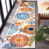 SAFAVIEH Washable Rug Outdoor Cabana Collection – 4′ Square, Cream & Red, Non-Shedding & Easy to Clean, Ideal for Patio, Backyard, Mudroom (CBN832A)(Creme/Red)
