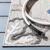 SAFAVIEH Washable Rug Outdoor Cabana Collection – 5’3″ x 7’7″, Ivory & Orange, Non-Shedding & Easy to Clean, Ideal for Patio, Backyard, Mudroom (CBN391A)(Grey/Blue)