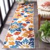 SAFAVIEH Washable Rug Outdoor Cabana Collection – 9′ x 12′, Grey & Blue, Non-Shedding & Easy to Clean, Ideal for Patio, Backyard, Mudroom (CBN800F)(Creme/Red)