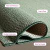SAFAVIEH Washable Rug Outdoor Courtyard Collection – 10′ Square, Black & Beige, Non-Shedding & Easy Cleaning, Ideal for Patio, Backyard, Mudroom (CY8022-36621)(Dark Green/Beige)