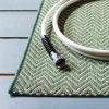 SAFAVIEH Washable Rug Outdoor Courtyard Collection – 10′ Square, Black & Beige, Non-Shedding & Easy Cleaning, Ideal for Patio, Backyard, Mudroom (CY8022-36621)(Dark Green/Beige)