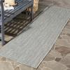 SAFAVIEH Washable Rug Outdoor Courtyard Collection – 10′ Square, Black & Beige, Non-Shedding & Easy Cleaning, Ideal for Patio, Backyard, Mudroom (CY8022-36621)(Grey/Navy)