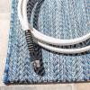 SAFAVIEH Washable Rug Outdoor Courtyard Collection – 10′ Square, Black & Beige, Non-Shedding & Easy Cleaning, Ideal for Patio, Backyard, Mudroom (CY8022-36621)(Navy/Grey)