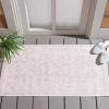 SAFAVIEH Washable Rug Outdoor Courtyard Collection – 9′ x 12′, Aqua Blue & Grey, Non-Shedding & Easy Cleaning, Ideal for Patio, Backyard, Mudroom (CY8680-37121)(Soft Pink/Ivory)
