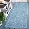 SAFAVIEH Washable Rug Outdoor Courtyard Collection – 9′ x 12′, Aqua Blue & Grey, Non-Shedding & Easy Cleaning, Ideal for Patio, Backyard, Mudroom (CY8680-37121)(Aqua/Navy)