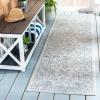 SAFAVIEH Washable Rug Outdoor Courtyard Collection – 9′ x 12′, Aqua Blue & Grey, Non-Shedding & Easy Cleaning, Ideal for Patio, Backyard, Mudroom (CY8680-37121)(Grey/Navy)