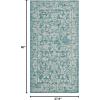 SAFAVIEH Washable Rug Outdoor Courtyard Collection – 9′ x 12′, Aqua Blue & Grey, Non-Shedding & Easy Cleaning, Ideal for Patio, Backyard, Mudroom (CY8680-37121)(Turquoise)
