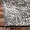SAFAVIEH Washable Rug Outdoor Courtyard Collection – 9′ x 12′, Aqua Blue & Grey, Non-Shedding & Easy Cleaning, Ideal for Patio, Backyard, Mudroom (CY8680-37121)(Black/Ivory)