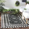 SAFAVIEH Washable Rug Outdoor Veranda Collection – 9′ x 12′, Ivory & Charcoal, Non-Shedding & Easy to Clean, Ideal for Patio, Backyard, Mudroom (VER099-3435)(Black/Creme)