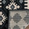 SAFAVIEH Washable Rug Outdoor Veranda Collection – 9′ x 12′, Ivory & Charcoal, Non-Shedding & Easy to Clean, Ideal for Patio, Backyard, Mudroom (VER099-3435)(Black/Creme)