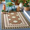 SAFAVIEH Washable Rug Outdoor Veranda Collection – 9′ x 12′, Ivory & Charcoal, Non-Shedding & Easy to Clean, Ideal for Patio, Backyard, Mudroom (VER099-3435)(Brown/Terracotta)
