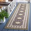 SAFAVIEH Washable Rug Outdoor Veranda Collection – 9′ x 12′, Ivory & Charcoal, Non-Shedding & Easy to Clean, Ideal for Patio, Backyard, Mudroom (VER099-3435)(Chocolate/Green)