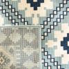 SAFAVIEH Washable Rug Outdoor Veranda Collection – 9′ x 12′, Ivory & Charcoal, Non-Shedding & Easy to Clean, Ideal for Patio, Backyard, Mudroom (VER099-3435)(Ivory/Blue)