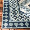 SAFAVIEH Washable Rug Outdoor Veranda Collection – 9′ x 12′, Ivory & Charcoal, Non-Shedding & Easy to Clean, Ideal for Patio, Backyard, Mudroom (VER099-3435)(Ivory/Blue)