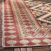 SAFAVIEH Washable Rug Outdoor Veranda Collection – 9′ x 12′, Ivory & Charcoal, Non-Shedding & Easy to Clean, Ideal for Patio, Backyard, Mudroom (VER099-3435)(Red/Natural)