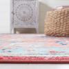 SAFAVIEH Washable Rug Riviera Collection – 5’5″ x 7’7″, Light Blue & Red, Slip Resistant & Easy to Clean, Ideal for Living Room, Bedroom, Office, Kids Playroom, Dining Space (RIV182J)(Light Blue/Red)