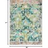 SAFAVIEH Washable Rug Riviera Collection – 6’7″ Square, Orange & Light Blue, Slip Resistant & Easy to Clean, Ideal for Living Room, Bedroom, Office, Kids Playroom, Dining Space (RIV117P)(Green/Light Blue)