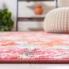 SAFAVIEH Washable Rug Riviera Collection – 6’7″ Square, Orange & Light Blue, Slip Resistant & Easy to Clean, Ideal for Living Room, Bedroom, Office, Kids Playroom, Dining Space (RIV117P)(Orange/Light Blue)