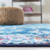 SAFAVIEH Washable Rug Riviera Collection – 6’7″ Square, Orange & Light Blue, Slip Resistant & Easy to Clean, Ideal for Living Room, Bedroom, Office, Kids Playroom, Dining Space (RIV117P)(Navy/Light Blue)