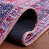SAFAVIEH Washable Rug Serapi Collection – 8′ x 10′, Red & Navy, Slip Resistant & Easy to Clean, Ideal for Living Room, Bedroom, Dining Space (SEP389Q)(Navy/Red)