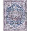 SAFAVIEH Washable Rug Tucson Collection – 6′ x 9′, Dark Sage & Ivory, Slip Resistant & Easy to Clean, Ideal for Living Room, Bedroom, Dining Space (TSN102F)(Grey Blue / Rust Multicolor)