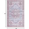 SAFAVIEH Washable Rug Tucson Collection – 6′ x 9′, Dark Sage & Ivory, Slip Resistant & Easy to Clean, Ideal for Living Room, Bedroom, Dining Space (TSN102F)(Grey Blue/Rust)