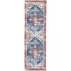 SAFAVIEH Washable Rug Tucson Collection – 6′ x 9′, Dark Sage & Ivory, Slip Resistant & Easy to Clean, Ideal for Living Room, Bedroom, Dining Space (TSN102F)(Blue/Red)