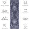 SAFAVIEH Washable Rug Tucson Collection – 8′ x 10′, Black & Grey, Slip Resistant & Easy to Clean, Ideal for Living Room, Bedroom, Dining Space (TSN190Z)(Black/Grey)