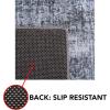 SAFAVIEH Washable Rug Tucson Collection – 8′ x 10′, Black & Grey, Slip Resistant & Easy to Clean, Ideal for Living Room, Bedroom, Dining Space (TSN190Z)(Green)