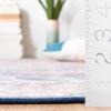 SAFAVIEH Washable Rug Tucson Collection – 8′ x 10′, Blue & Rust, Slip Resistant & Easy to Clean, Ideal for Living Room, Bedroom, Dining Space (TSN110M)(Blue/Rust)