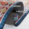 SAFAVIEH Washable Rug Tucson Collection – 8′ x 10′, Blue & Rust, Slip Resistant & Easy to Clean, Ideal for Living Room, Bedroom, Dining Space (TSN116M)(Blue/Rust)
