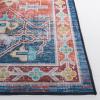 SAFAVIEH Washable Rug Tucson Collection – 8′ x 10′, Blue & Rust, Slip Resistant & Easy to Clean, Ideal for Living Room, Bedroom, Dining Space (TSN116M)(Blue/Rust)