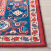 SAFAVIEH Washable Rug Tucson Collection – 8′ x 10′, Red & Navy, Slip Resistant & Easy to Clean, Ideal for Living Room, Bedroom, Dining Space (TSN101S)(Red/Blue)