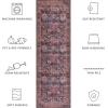 SAFAVIEH Washable Rug Tucson Collection – 8′ x 10′, Rust & Green, Slip Resistant & Easy to Clean, Ideal for Living Room, Bedroom, Dining Space (TSN114P)(Rust/Green)