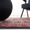 SAFAVIEH Washable Rug Tucson Collection – 8′ x 10′, Rust & Green, Slip Resistant & Easy to Clean, Ideal for Living Room, Bedroom, Dining Space (TSN114P)(Rust/Green)